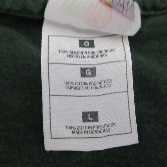 Fruit of the Loom T-Shirt Large Green Peak Performance Embroidered 100% Cotton - Picture 8 of 9